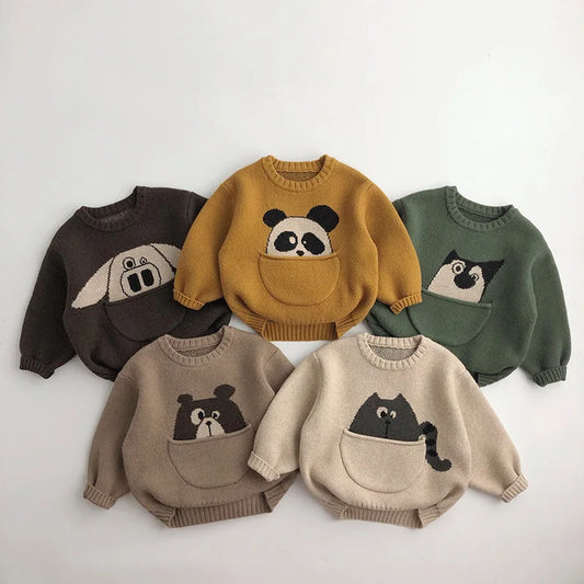 CritterHood™ – Zachte Sweater met Dierenprint – Unisex Kindertrui