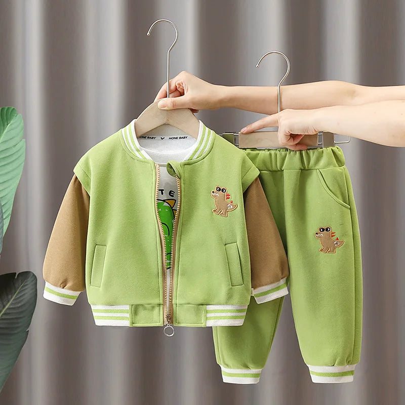 DinoDrift™ – Stoer 3-Delig Kledingset – Kinderoutfit met Dinosaurussen