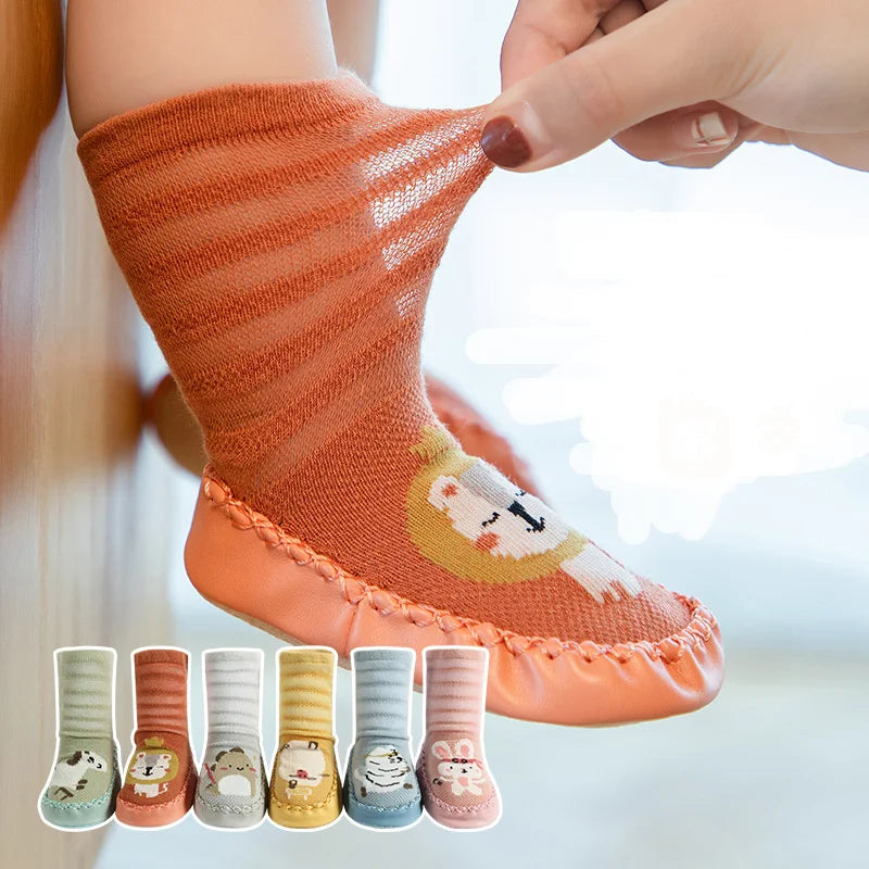GripSokjes™ – Antislip Sokjes met Dierenprint – Baby Sokken Schoentjes