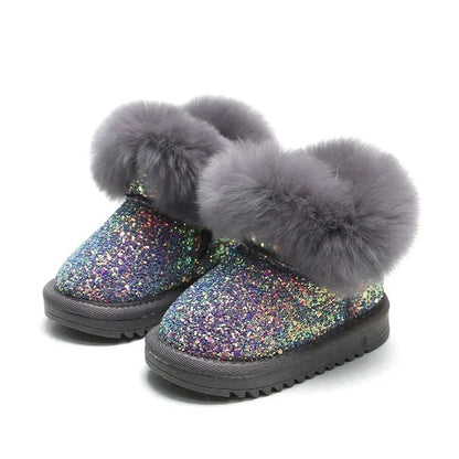 GlitterGlow™ – Warme Glitterlaarsjes met Voering – Kinder Winter Schoenen