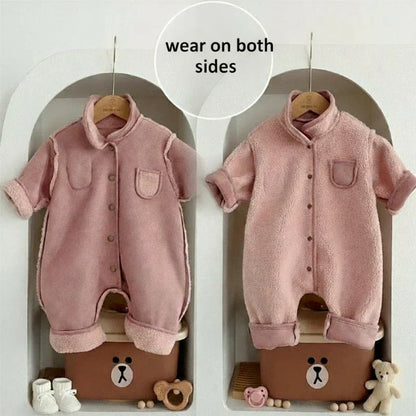 CozyCubby™ – Omkeerbare Winterromper met Capuchon – Warme Baby Jumpsuit