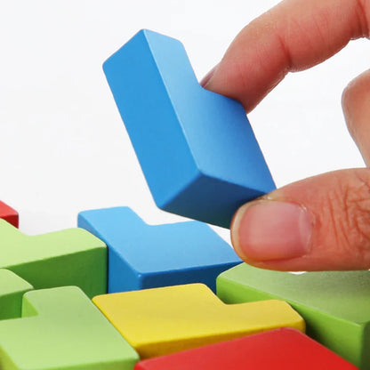 4Ever Wood MindBlocks™ – Houten Breinbreker  - 3D Tetris Puzzel