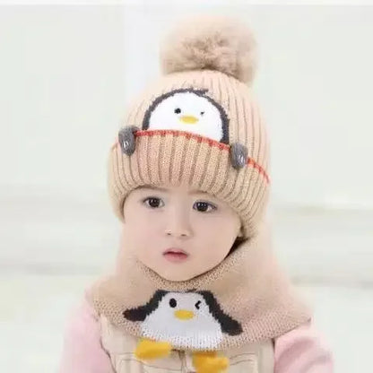 PenguiWarm™ – Schattige Kinder Muts & Sjaal – Warme Winterset