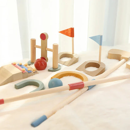 GolfieTots™ – Educatief Houten Golfspel – Actief Speelplezier Binnen & Buiten