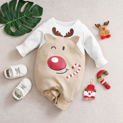 SantaSnug™ – Zacht Kerst Kostuum van Katoen – Baby Eerste Kerstoutfit