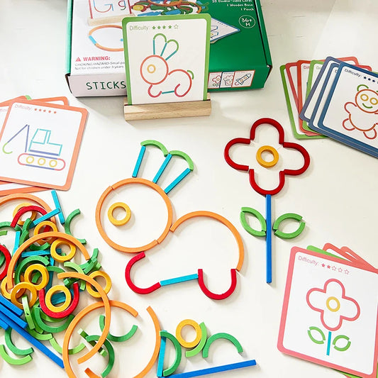 ShapeNest™ – Creatieve Houten Vormpuzzel – Educatief Speelgoed voor Kinderen