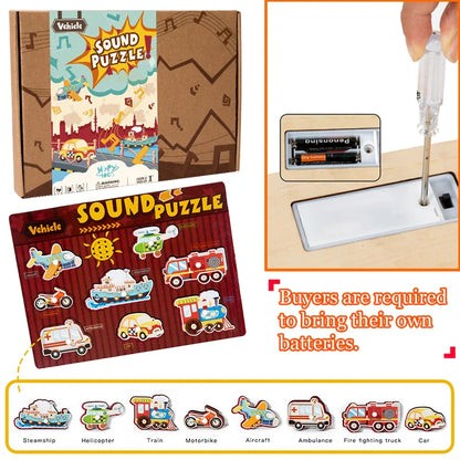 ToneQuest™ – Educatief Geluid & Vormspel – Houten Sensorisch Speelgoed