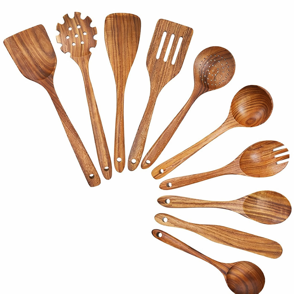 WoodVanta™ – Massief Acaciahouten Keukenset – Houten Keuken Gereedschap