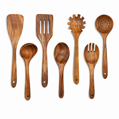 WoodVanta™ – Massief Acaciahouten Keukenset – Houten Keuken Gereedschap
