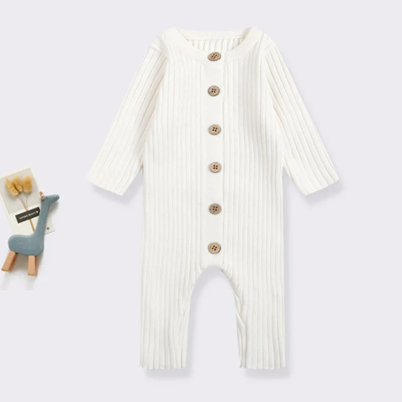 CuddleKnit™ – Zachte Gebreide Romper van Katoen – Unisex Baby Outfit