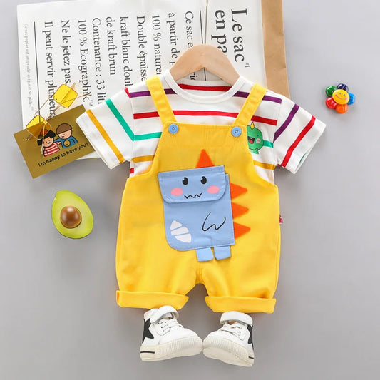 RawrBuddy™ – Speelse Dino Tuinbroek Set – Jongens 2-Delige Outfit