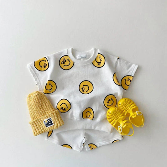 HappyDots™ – Zomerset met Smileyprint – Unisex Kinderoutfit