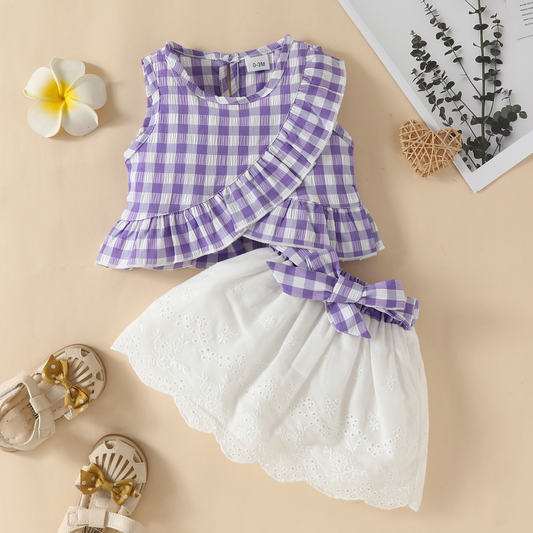 ChicTwirl™ – Schattige Top en Rokset – Meisjes Zomeroutfit