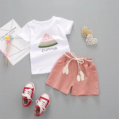 SunnyCharm™ – Cartoon Zomerset van Katoen – Meisjes Kledingcombinatie
