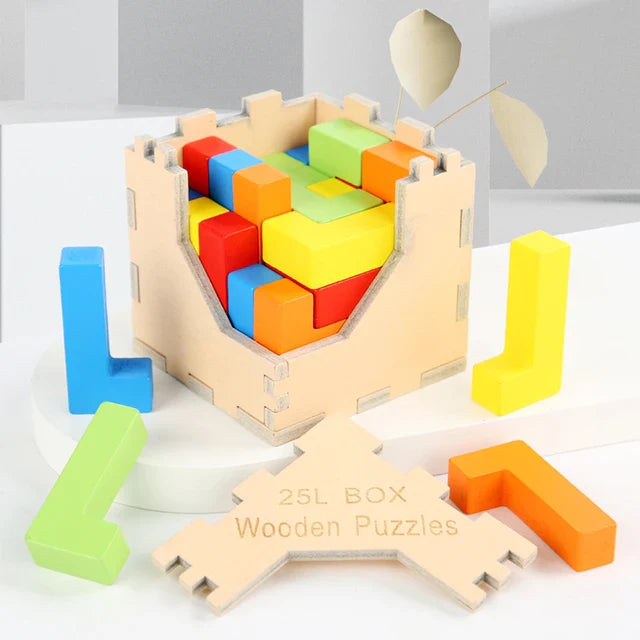 4Ever Wood MindBlocks™ – Houten Breinbreker  - 3D Tetris Puzzel