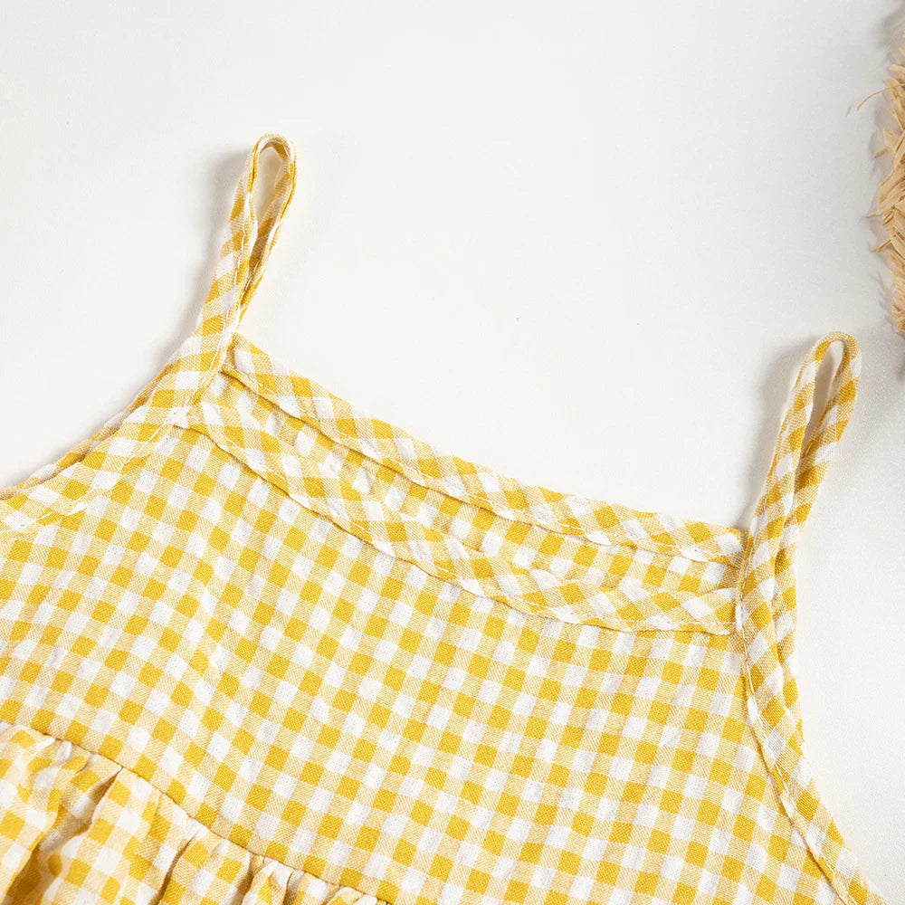 BreezeCheck™ – Zomerse Ruitjes Romper – Comfortabele Babyjurk
