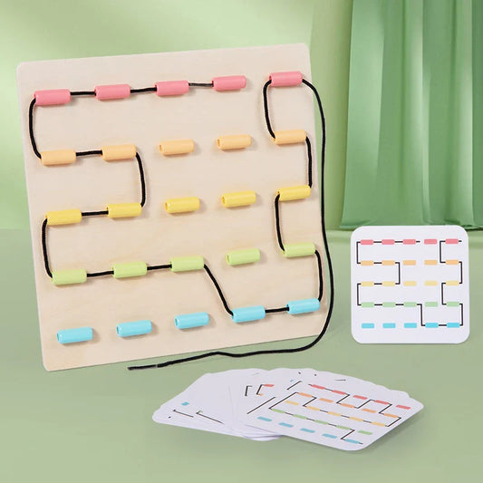 Thread & Learn™ – Houten Rijgspeelgoed - Patronen leggen met touw