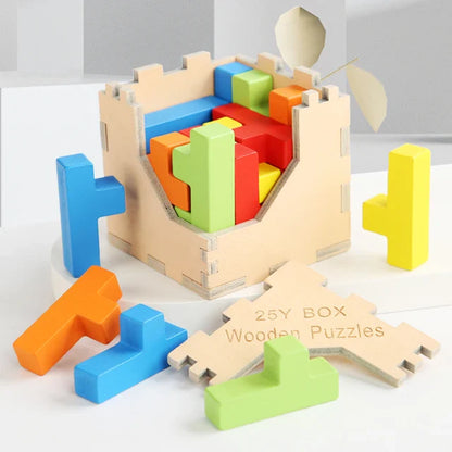 4Ever Wood MindBlocks™ – Houten Breinbreker  - 3D Tetris Puzzel
