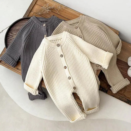 Woolberry™ – Zachte Gebreide Romper – Warme Knusheid voor Baby’s