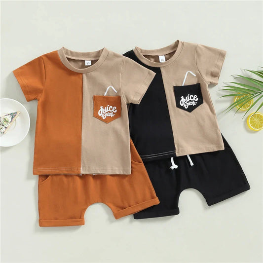 JustVibe™ – Stoere Set met Contrastkleuren – Jongens Zomerse Outfit
