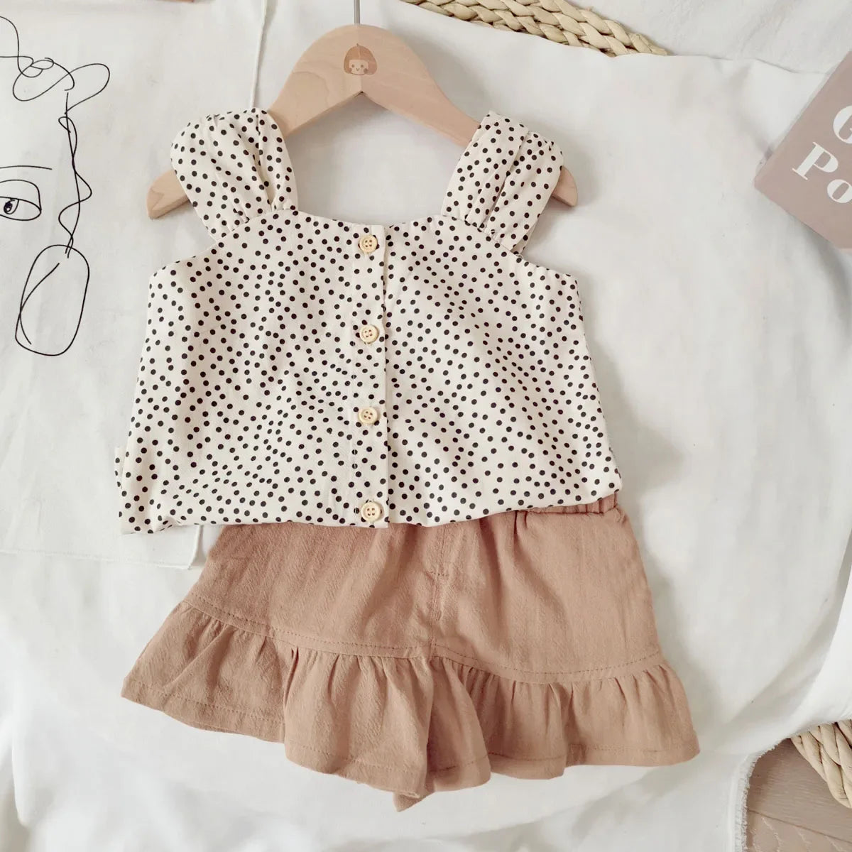 BreezeBloom™ – Luchtige Katoenen Zomerset met Chique Look – Meisjes Kleding Set