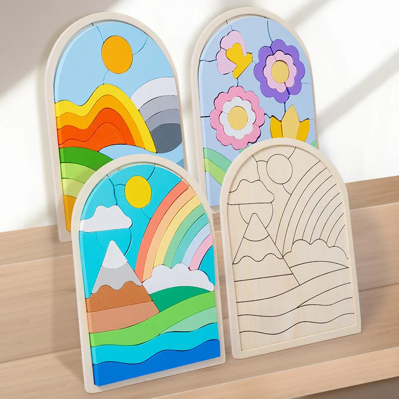 4Ever Wood Picture™ - Puzzelkunst - Puzzelblokken