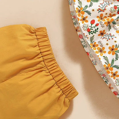 SunBlossom™ – Zomerset met Strik & Haarband – Meisjes 3-Delige Outfit
