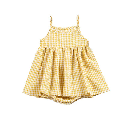 BreezeCheck™ – Zomerse Ruitjes Romper – Comfortabele Babyjurk