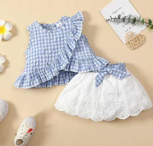 ChicTwirl™ – Schattige Top en Rokset – Meisjes Zomeroutfit