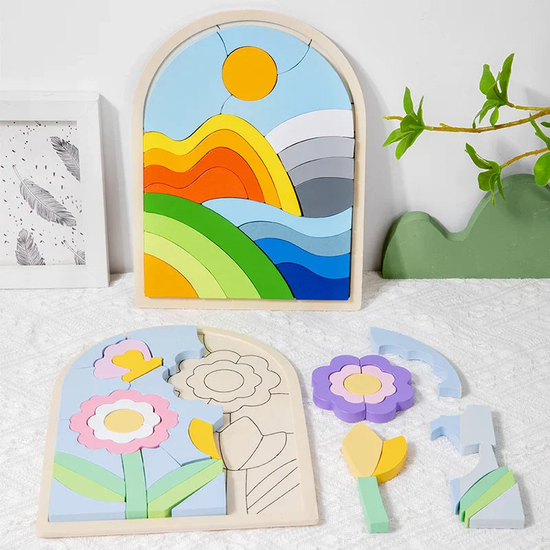 4Ever Wood Picture™ - Puzzelkunst - Puzzelblokken
