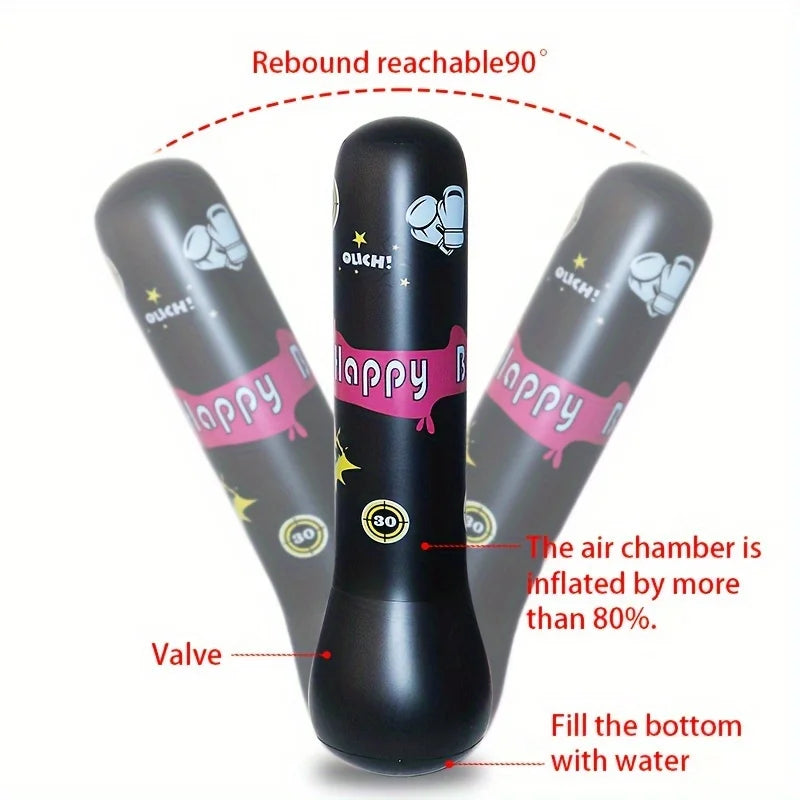 StootPlezier™ – Opblaasbare Bokszak met Handschoenen – Actief Spel voor Kinderen