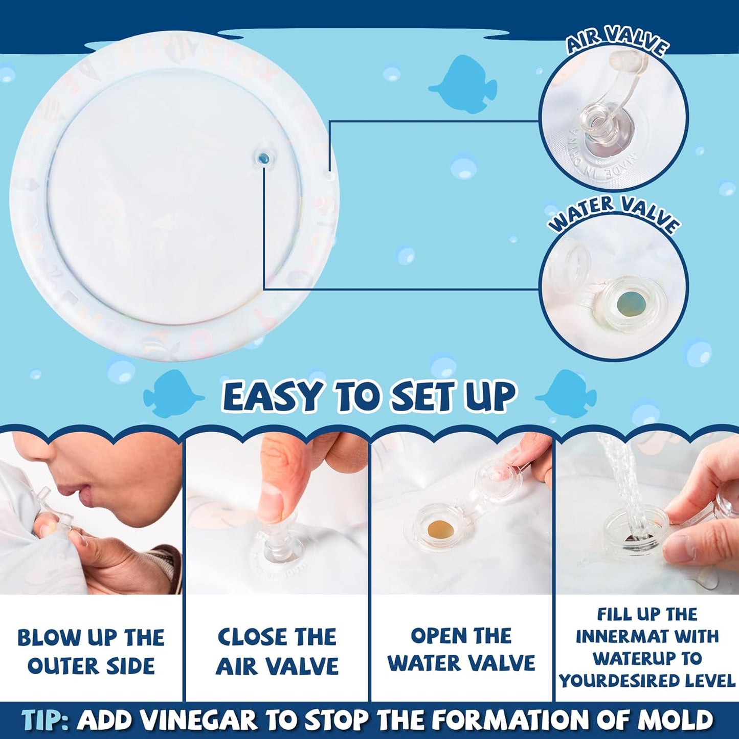 AquaTots™ – Sensorische Watermat voor Baby’s – Ontwikkelend Speelkleed