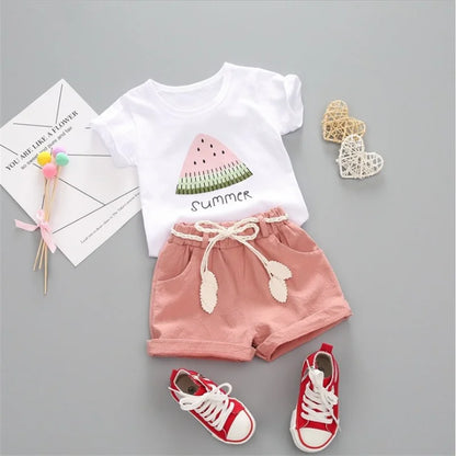 SunnyCharm™ – Cartoon Zomerset van Katoen – Meisjes Kledingcombinatie