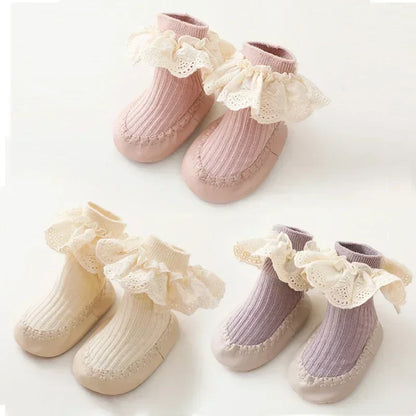 PetalPace™ – Schattige Babysok Schoentjes – Veilige Eerste Stapjes
