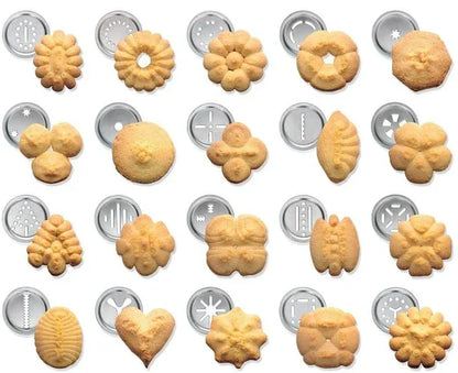 BiscuitPressPro™ – Aluminium Koekjespers met 20 Vormpjes – Spritskoekjes & Decoratie Set