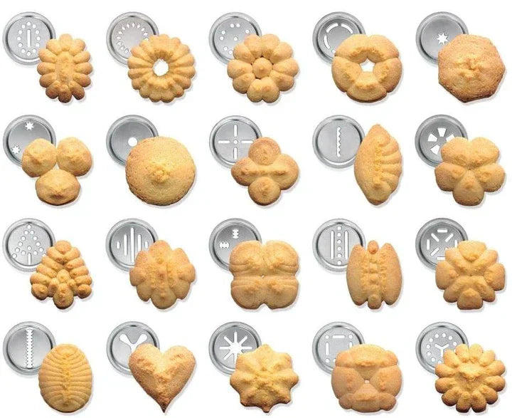 Bakoria™ – Aluminium Koekjespers – Met Vormschijven en Spuitmondjes