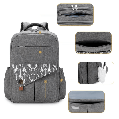 CarryMosaic™ – Luierrugzak met XL-Opening & Thermovakken – Reisvriendelijke Oudertas
