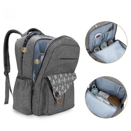CarryMosaic™ – Luierrugzak met XL-Opening & Thermovakken – Reisvriendelijke Oudertas