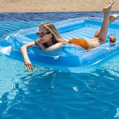 SunFloat™ – Luxe Opblaasbare Ligstoel – Zonnebaden in Eigen Tuin