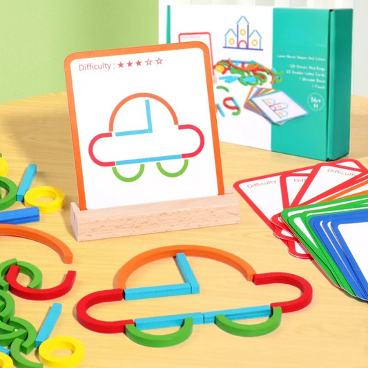 BlockQuest™ – Houten Vormpuzzel Spel – Educatief Blokken Speelgoed