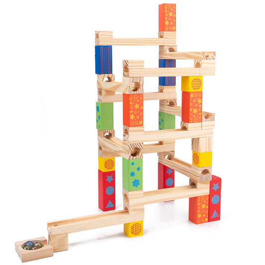 KnikKogel™ – Montessori Houten Knikkerbaan – Educatief Bouwspel met 52/104/156 Onderdelen