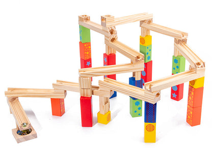 KnikKogel™ – Montessori Houten Knikkerbaan – Educatief Bouwspel met 52/104/156 Onderdelen