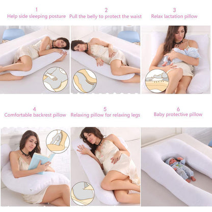 ComfortNest™ – U-Vormig Zwangerschapskussen – Volledige Lichaamsondersteuning