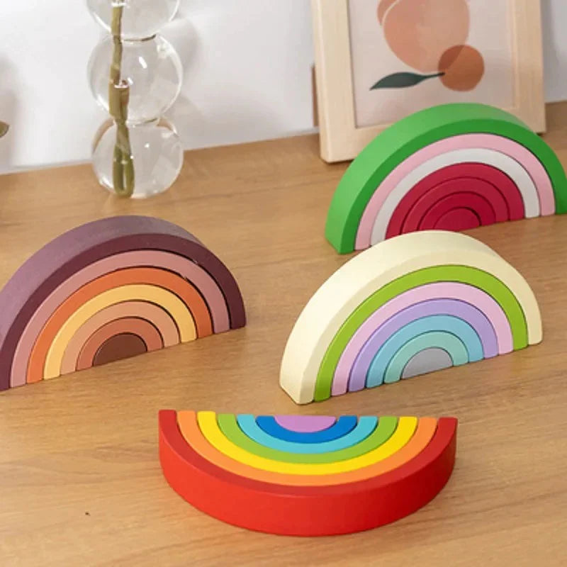 WonderBow™ – Montessori Regenboog Blokken - Bouwspeelgoed