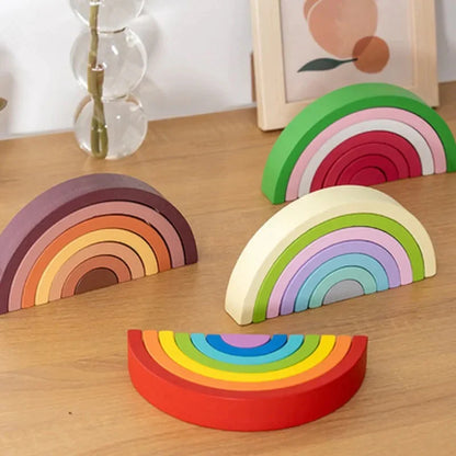 WonderBow™ – Montessori Regenboog Blokken - Bouwspeelgoed