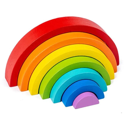 WonderBow™ – Montessori Regenboog Blokken - Bouwspeelgoed