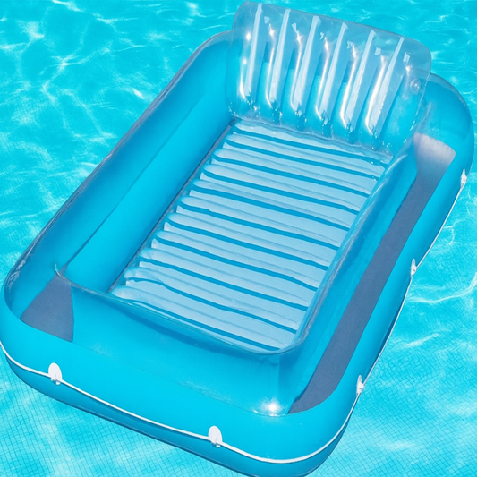 SunFloat™ – Luxe Opblaasbare Ligstoel – Zonnebaden in Eigen Tuin