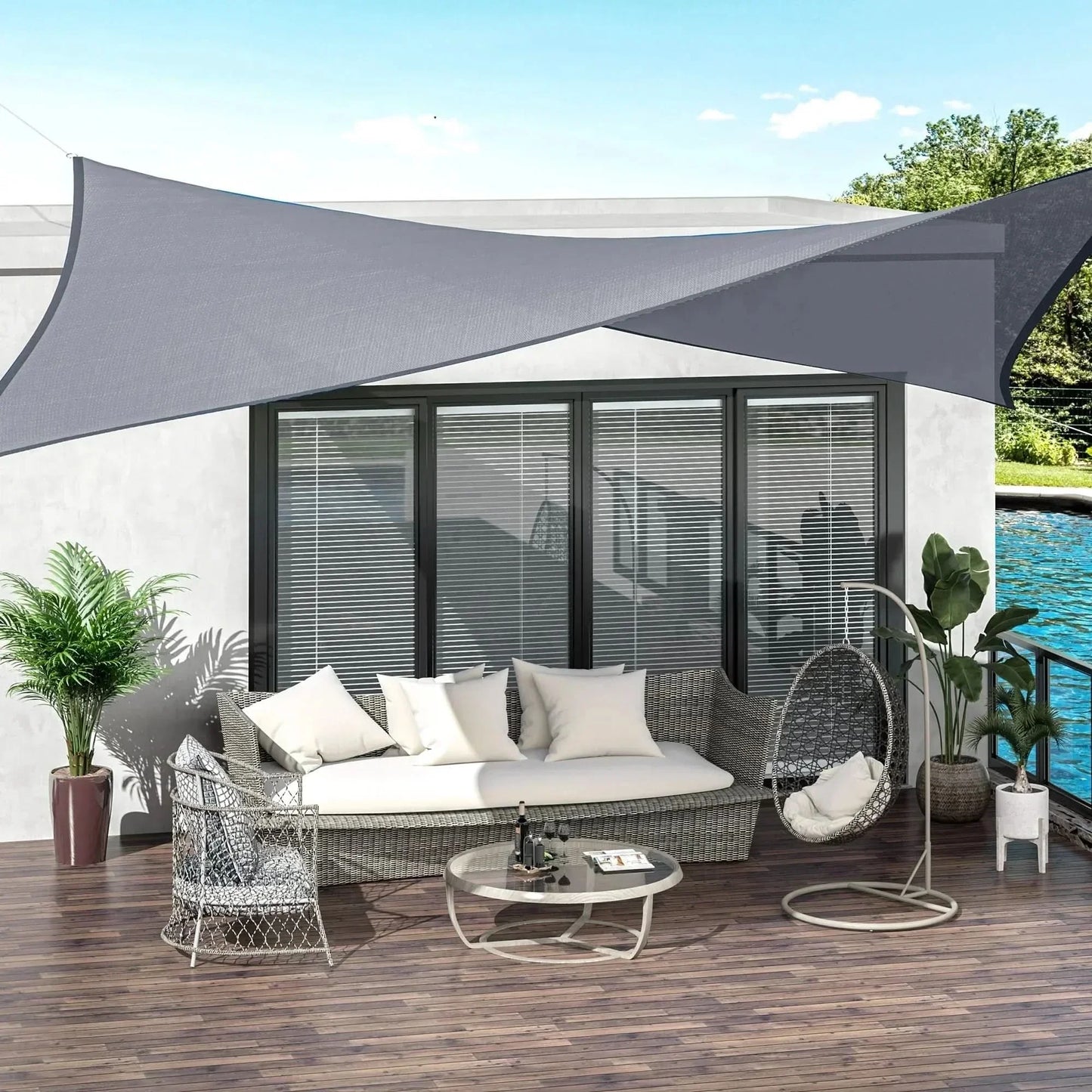 FlexShadeGuard™ – Draagbare Waterdichte UV-Markies – Outdoor Schaduw Bescherming