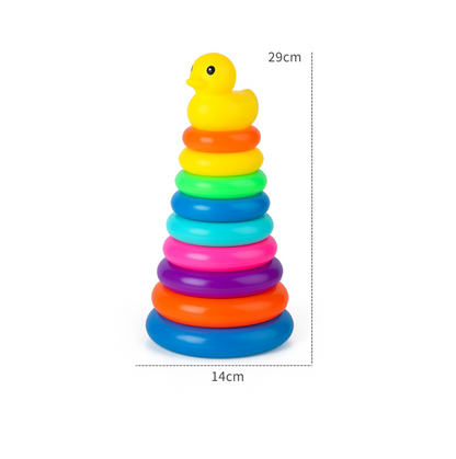 DuckiStack™ – Montessori Stapeltoren van Zacht Silicone – Educatief Speelgoed voor Baby’s