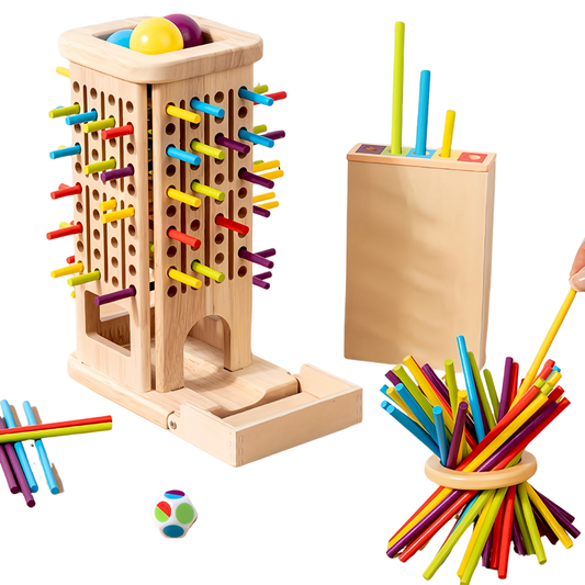 ColorPillar™ – Montessori Houten Torenspel – Educatief Balansspel Kinderen